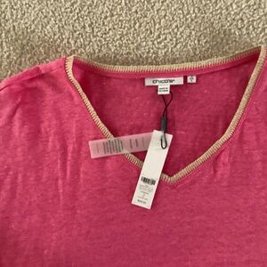 Chicos pink V neck layed dress top 3 NWT